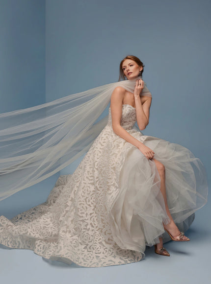 Lazaro Daryl Floral Lace Wedding Dress