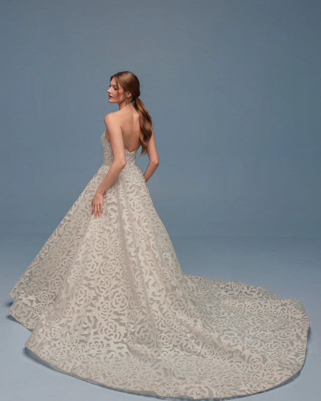 Lazaro Daryl Floral Lace Wedding Dress