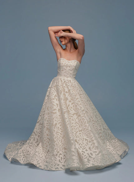 Lazaro Daryl Floral Lace Wedding Dress