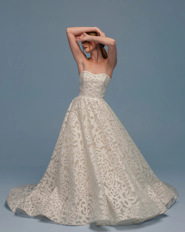 Lazaro Daryl Floral Lace Wedding Dress