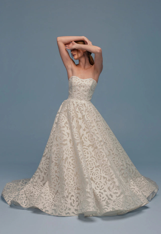 Lazaro Daryl Floral Lace Wedding Dress