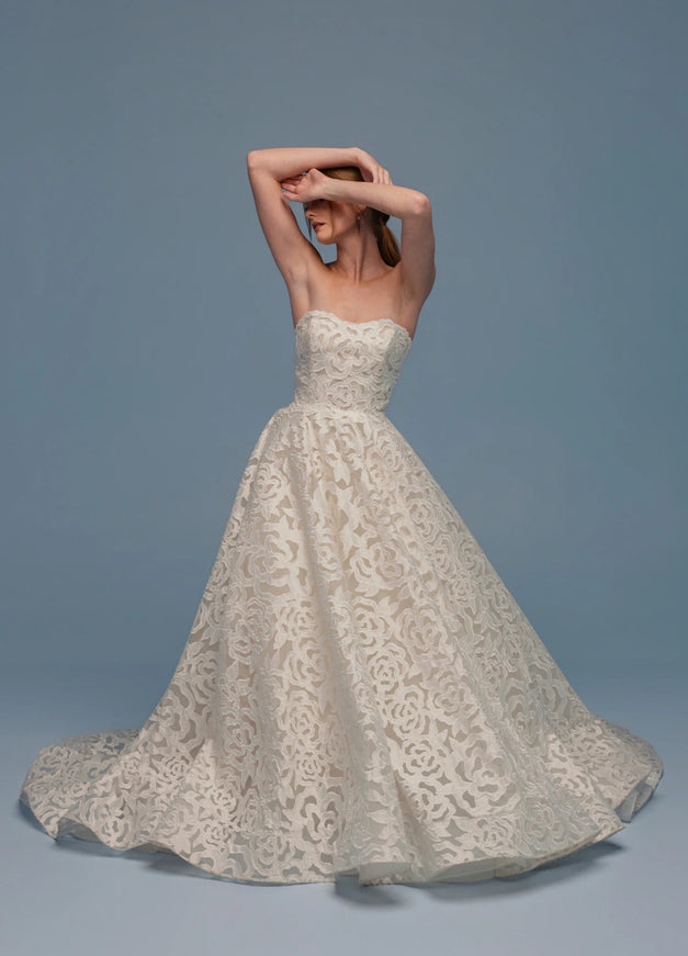 Lazaro Daryl Floral Lace Wedding Dress