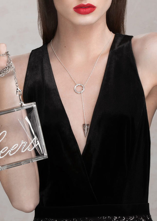 Dash Crystal Spike Lariat Necklace