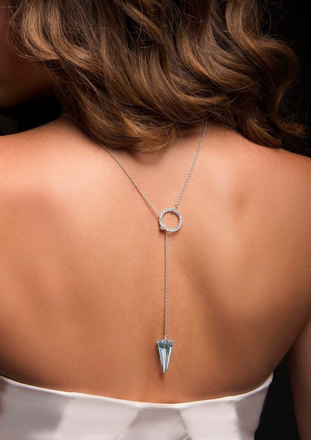 Dash Crystal Spike Lariat Necklace