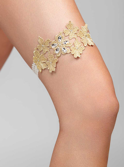 Daya Metallic Floral Garter
