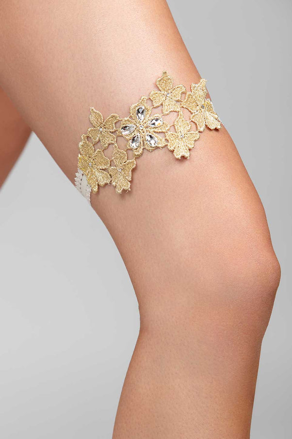 Daya Metallic Floral Garter