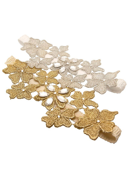 Daya Metallic Floral Garter