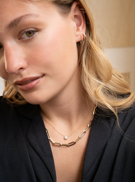 Zoe Lev Diamond Split Huggie Earrings