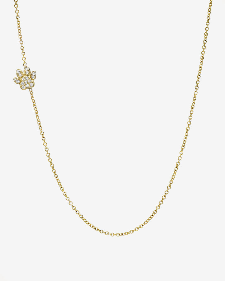 Zoe Lev Diamond Asymmetrical Paw Necklace