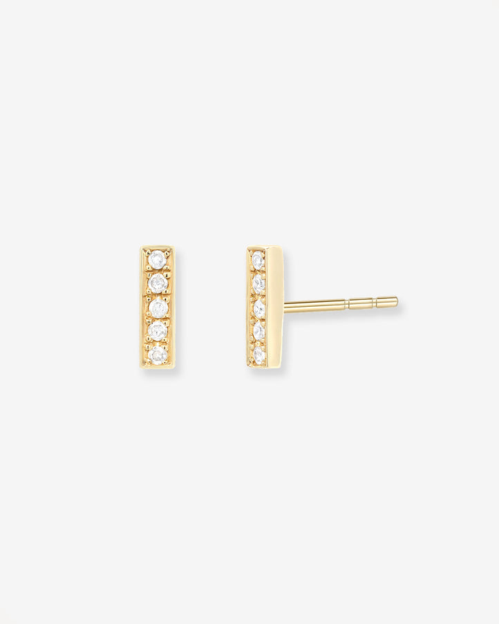 Zoe Lev Diamond Bar Stud Earrings