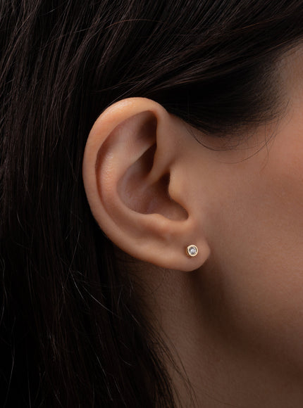 Zoe Lev Bezel Diamond Stud Earrings