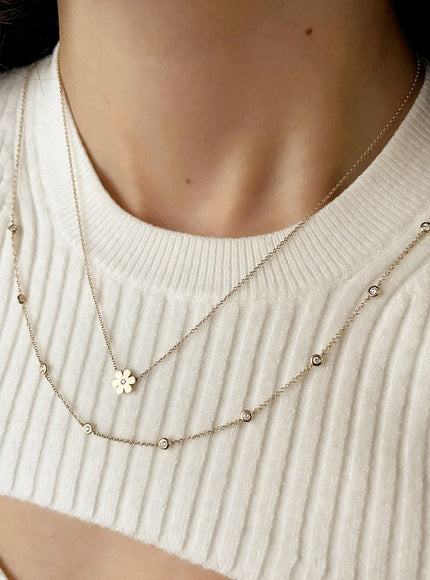 Zoe Lev Diamond Station Necklace