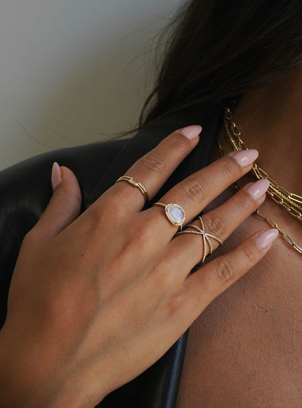 Zoe Lev Diamond Moonstone Ring