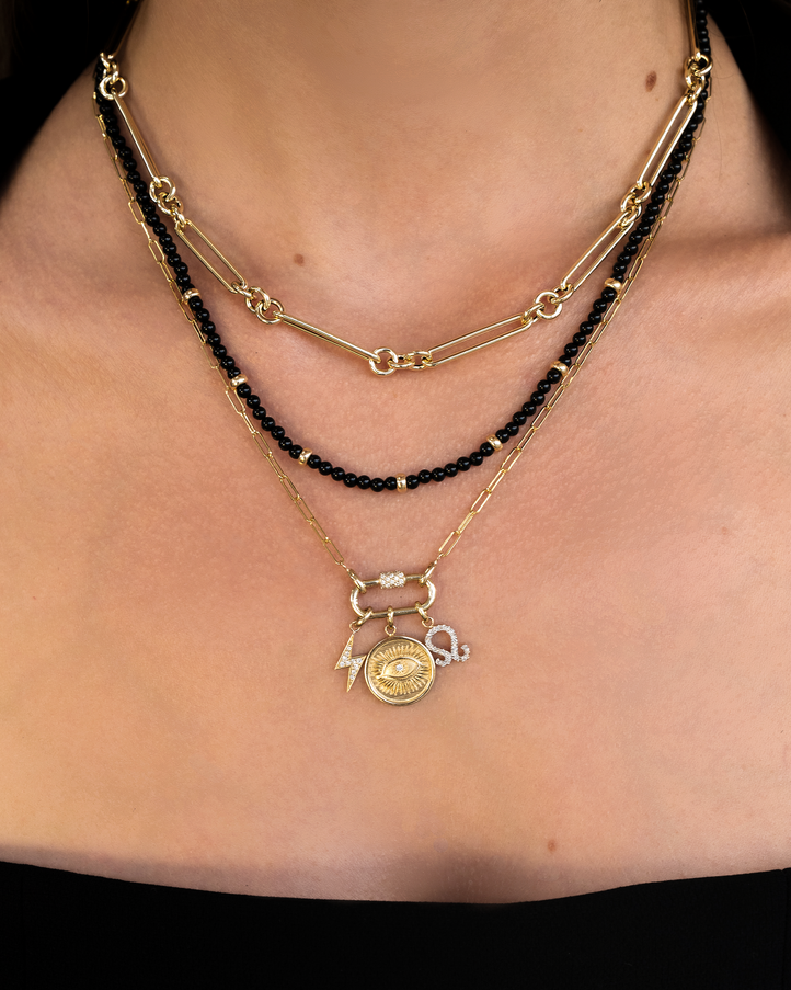 Zoe Lev 14K Gold Elongated Paper Clip Chain Necklace