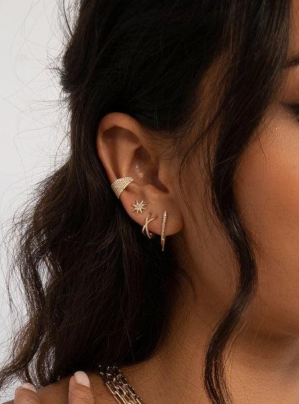 Zoe Lev 14K Gold and Diamond X Stud Earrings