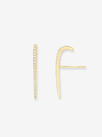 Zoe Lev Diamond Curved Bar Stud Earrings