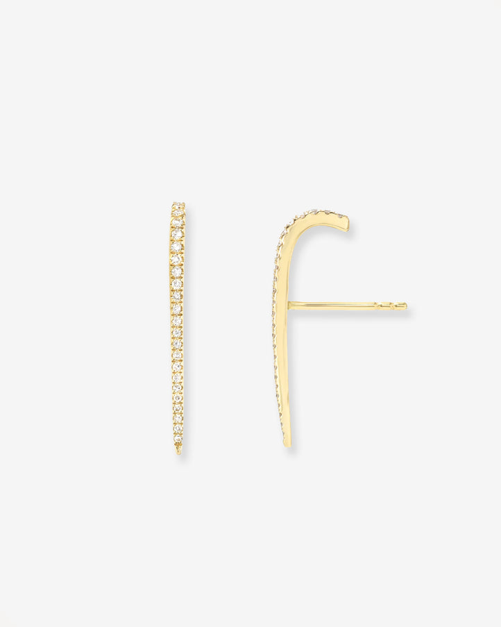 Zoe Lev Diamond Curved Bar Stud Earrings