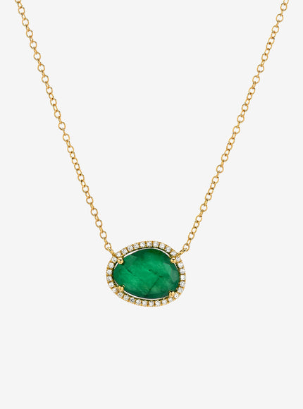 Zoe Lev Diamond Emerald Necklace