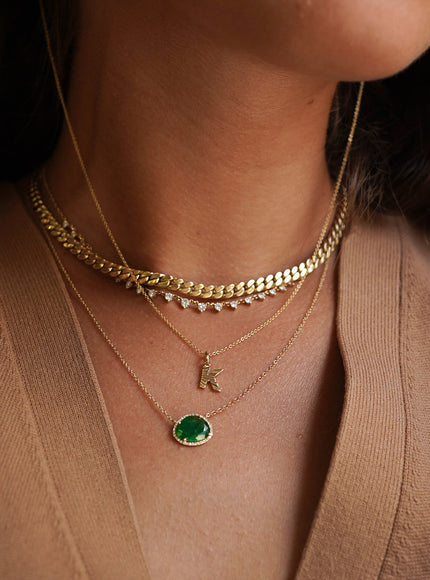 Zoe Lev Diamond Emerald Necklace