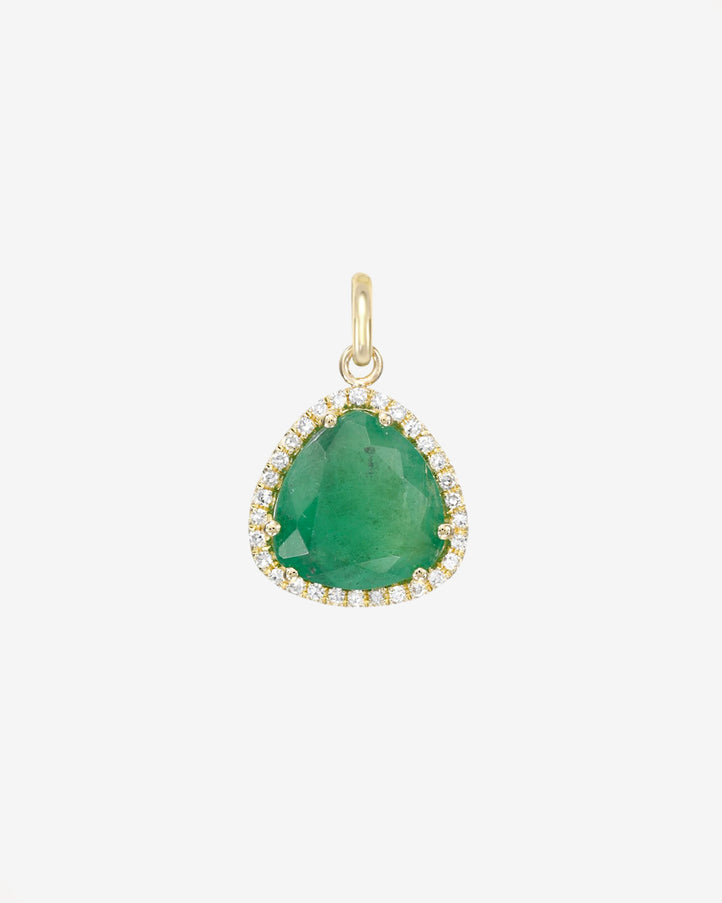 Zoe Lev Diamond Emerald Pendant