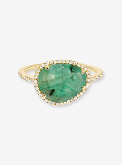Zoe Lev Diamond Emerald Ring
