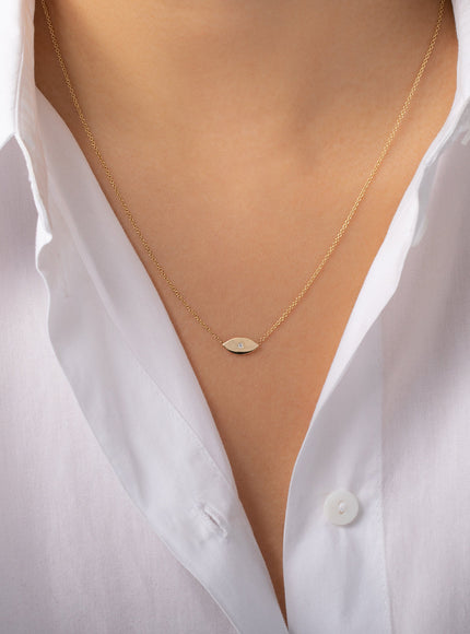 Zoe Lev Diamond Evil Eye Necklace