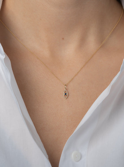 Zoe Lev Diamond Evil Eye Sapphire Pendant