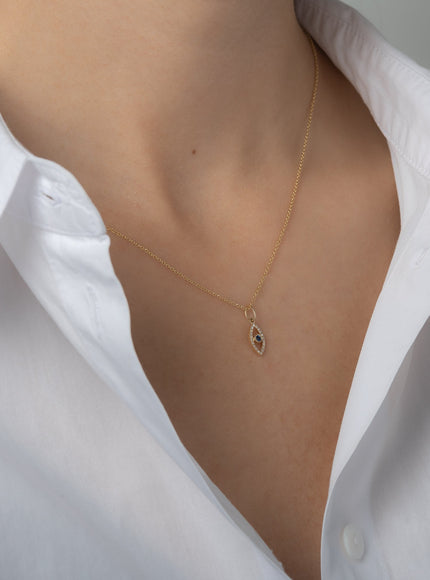 Zoe Lev Diamond Evil Eye Sapphire Pendant