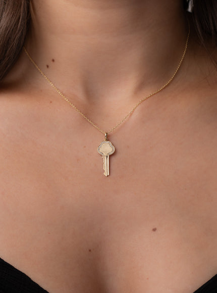Zoe Lev Diamond Framed Key Pendant