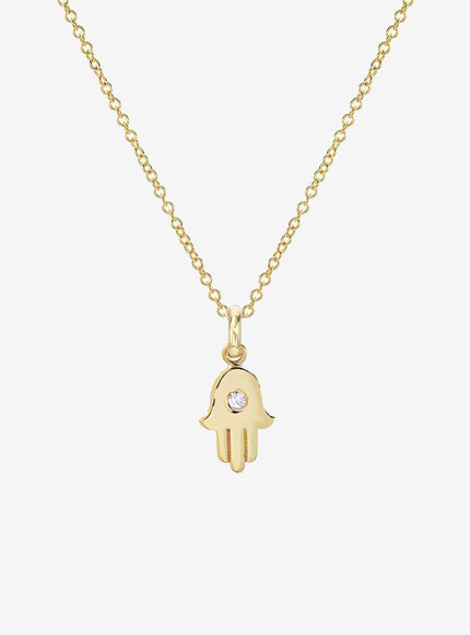 Zoe Lev Diamond Hamsa Necklace
