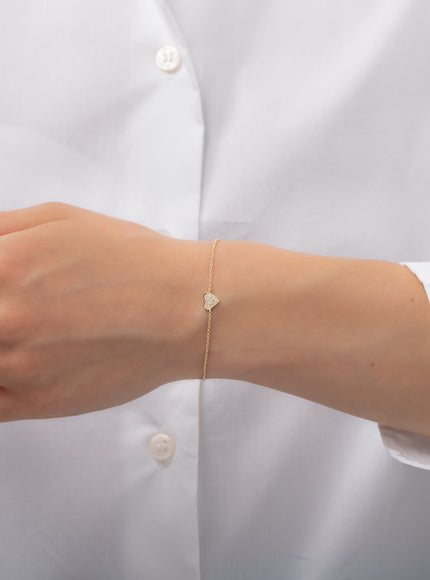 Zoe Lev Diamond Heart Bracelet