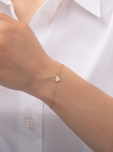 Zoe Lev Diamond Heart Bracelet