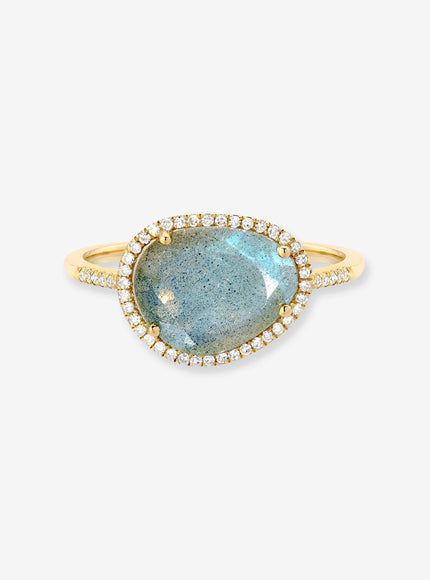 Zoe Lev Diamond Labradorite Ring