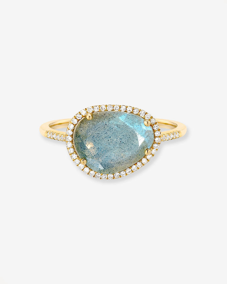 Zoe Lev Diamond Labradorite Ring