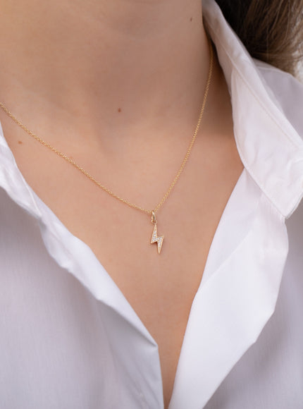Zoe Lev Diamond Lightning Bolt Pendant