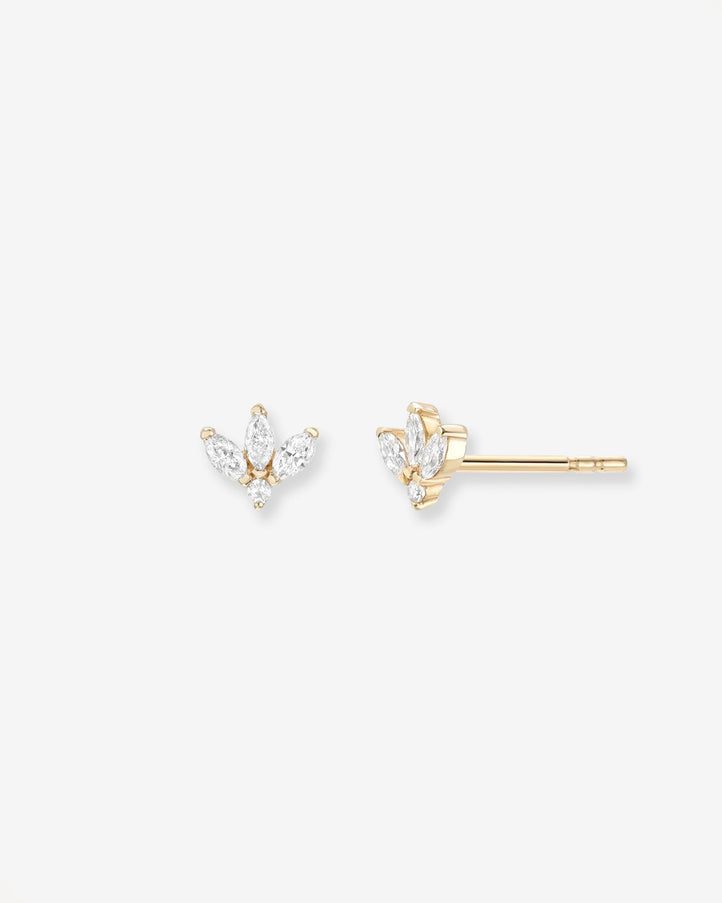 Zoe Lev Diamond Lotus Stud Earrings