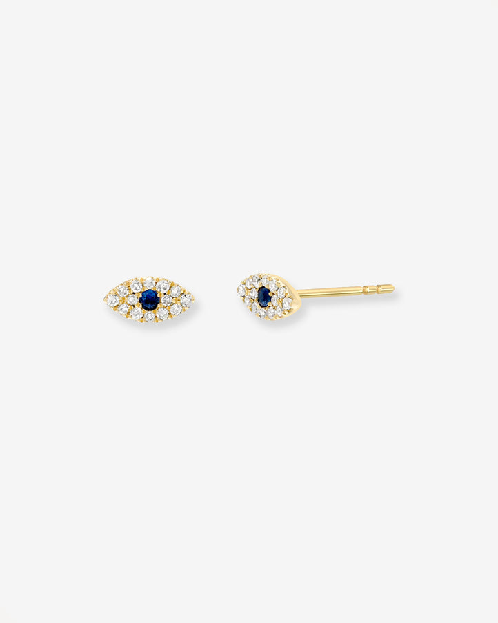 Zoe Lev Diamond Mini Evil Eye Stud Earrings