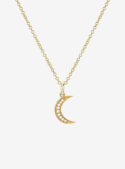 Zoe Lev Diamond Moon Necklace