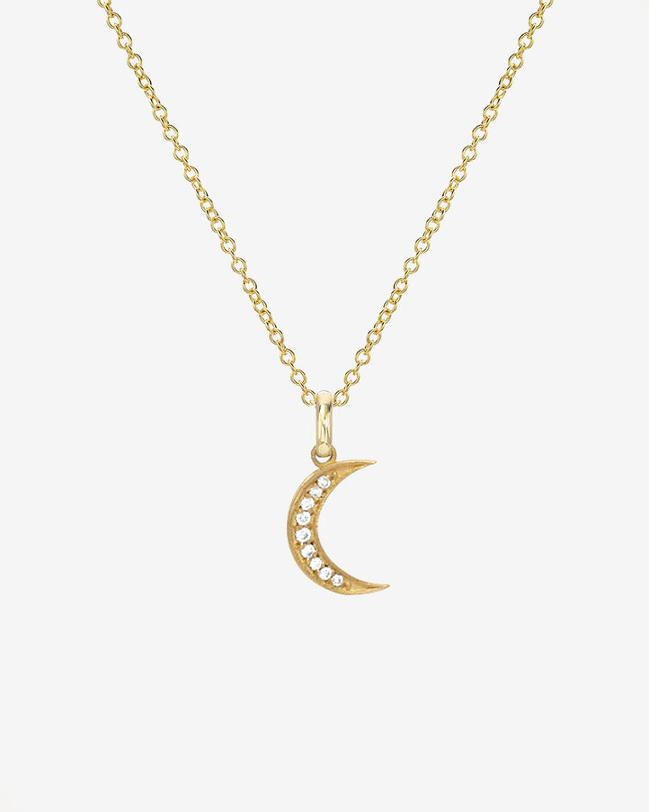 Zoe Lev Diamond Moon Necklace