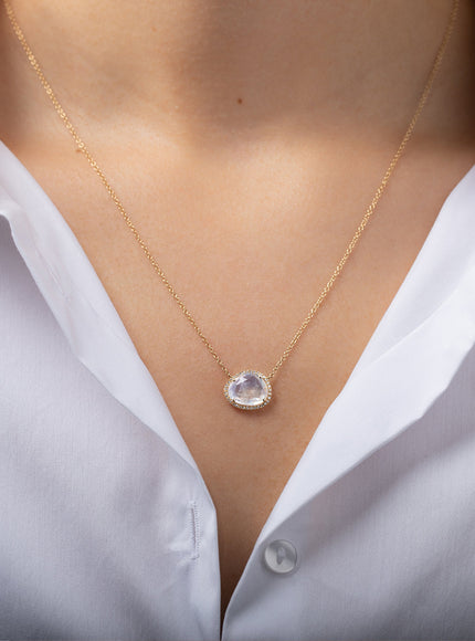Zoe Lev Diamond Moonstone Necklace