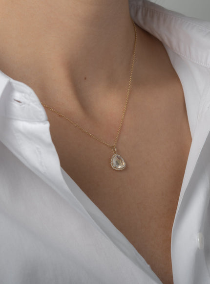 Zoe Lev Diamond Moonstone Pendant