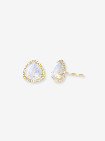 Zoe Lev Diamond Moonstone Stud Earrings