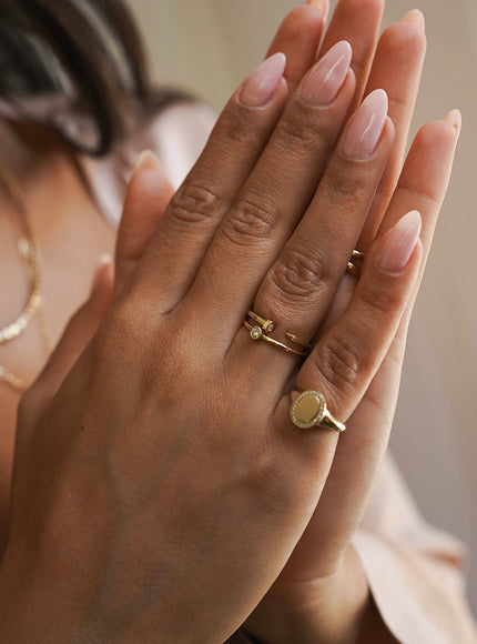 Zoe Lev Diamond Nail Cuff Ring