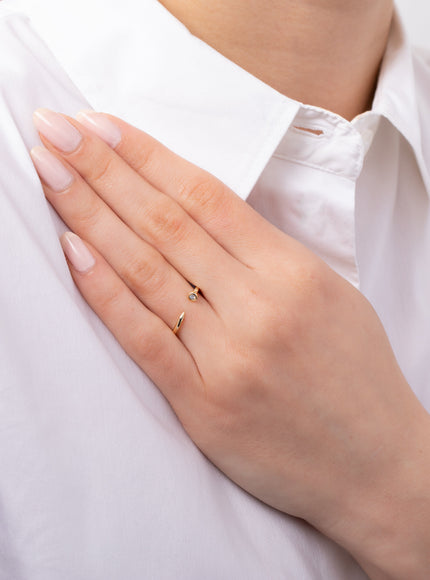 Zoe Lev Diamond Nail Cuff Ring
