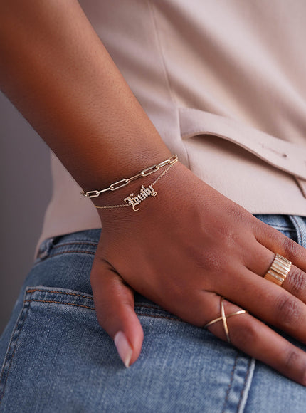 Zoe Lev 14K Gold Large Paper Clip Chain Bracelet
