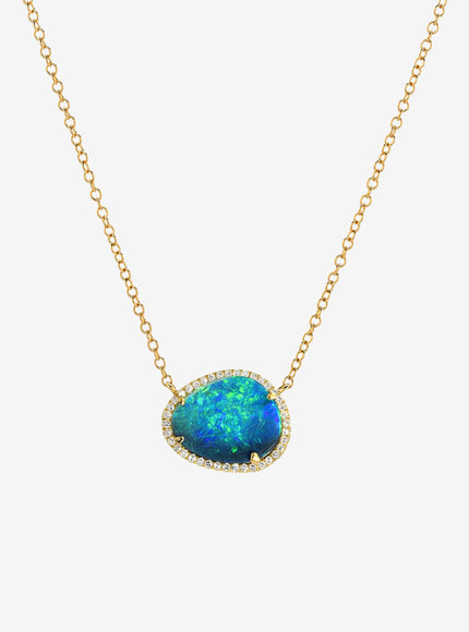 Zoe Lev Diamond Opal Necklace