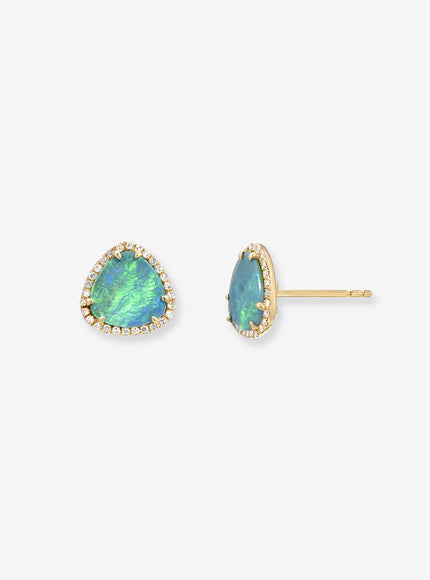 Zoe Lev Diamond Opal Stud Earrings