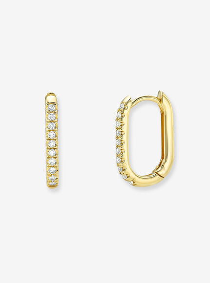 Zoe Lev Diamond Oval Hoop Earrings