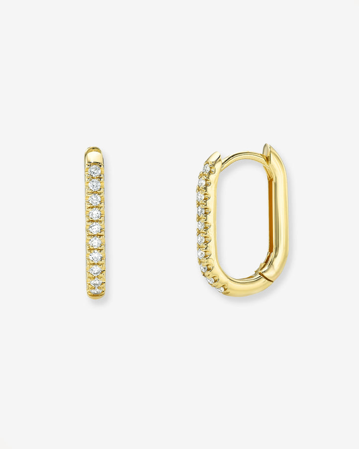 Zoe Lev Diamond Oval Hoop Earrings