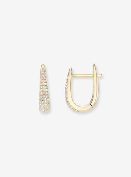 Zoe Lev Diamond Pave Dome Claw Huggie Earrings
